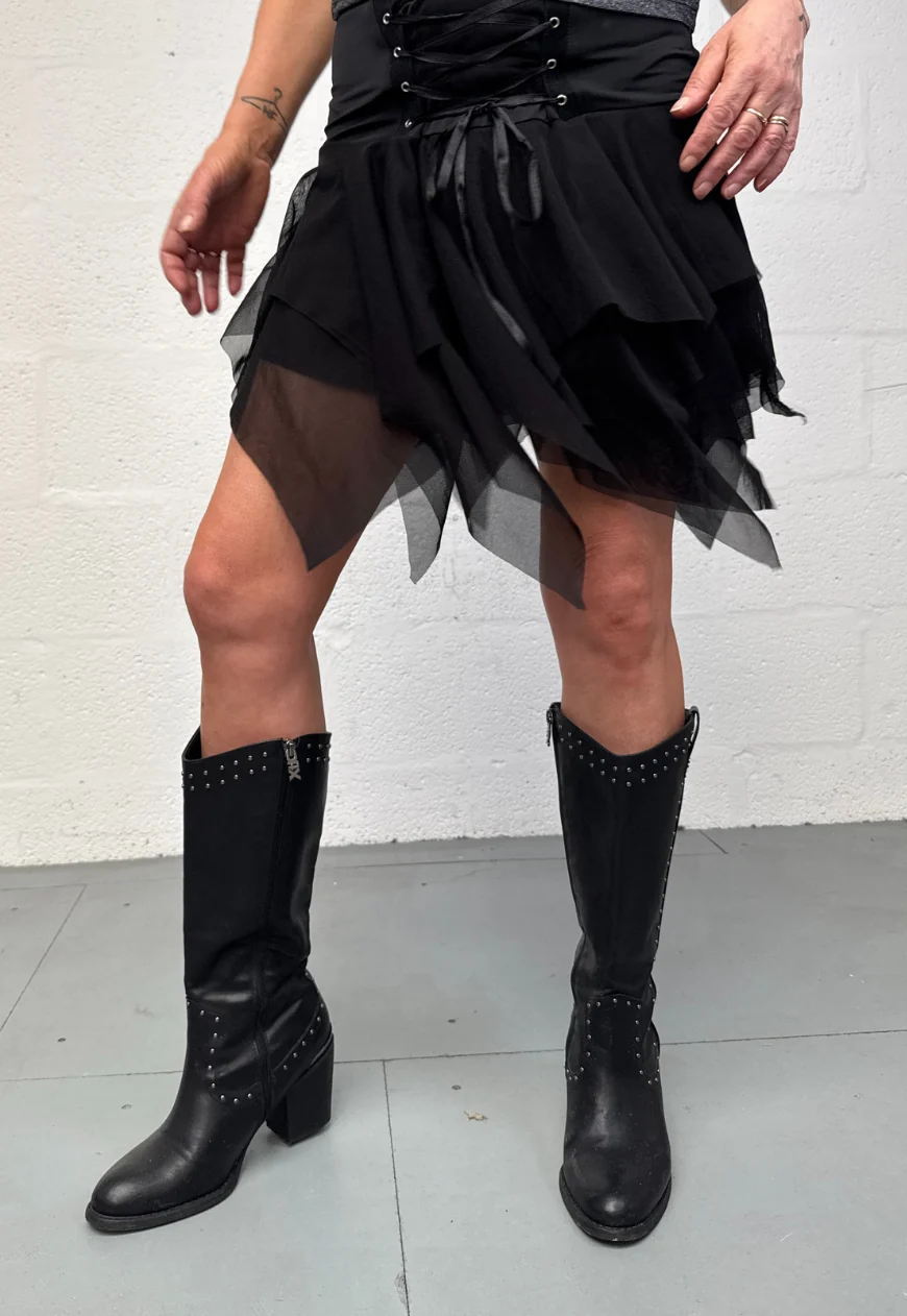 reclaimed vintage black angel corset set - Image 4
