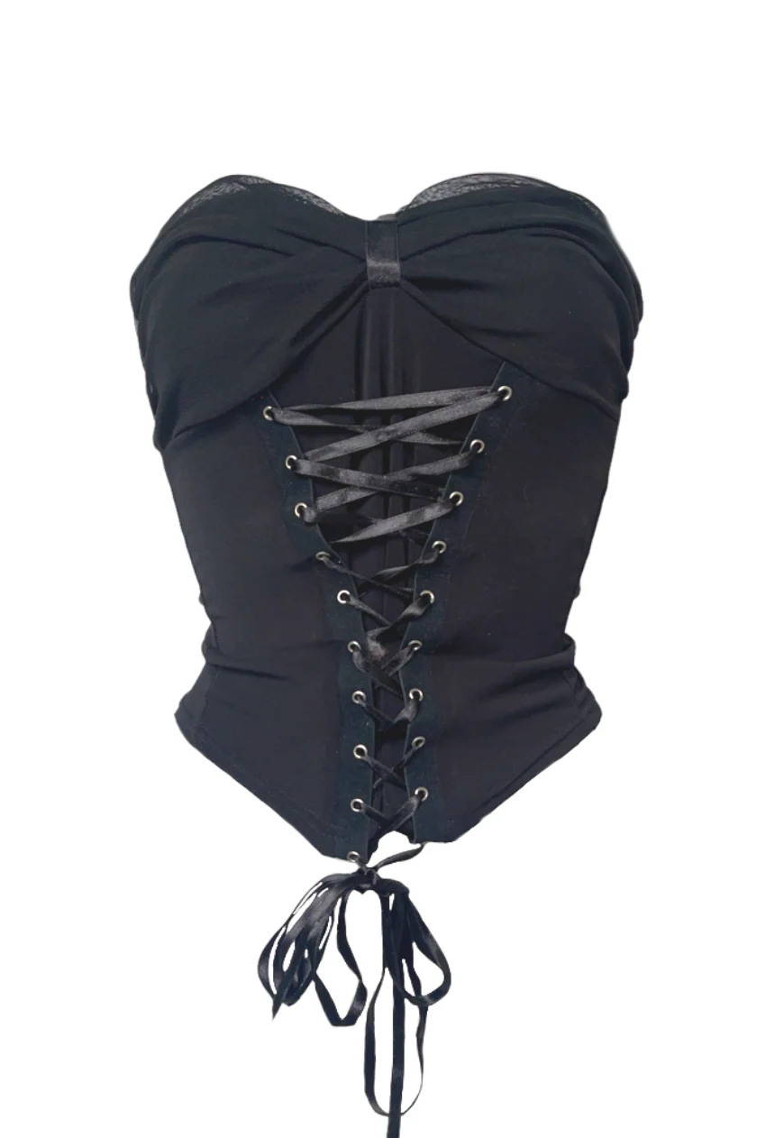 reclaimed vintage black angel corset set - Image 8