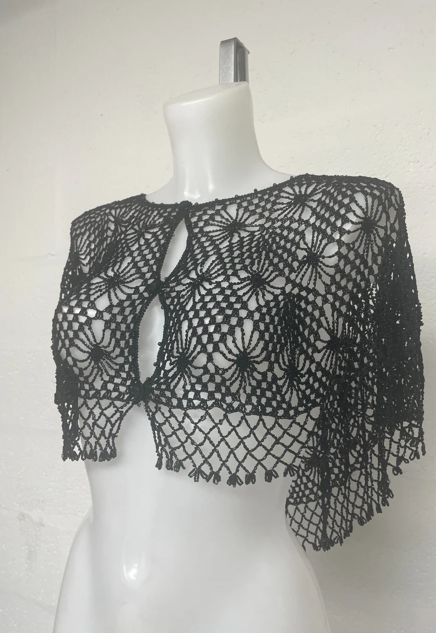black diamond beaded poncho - Image 5