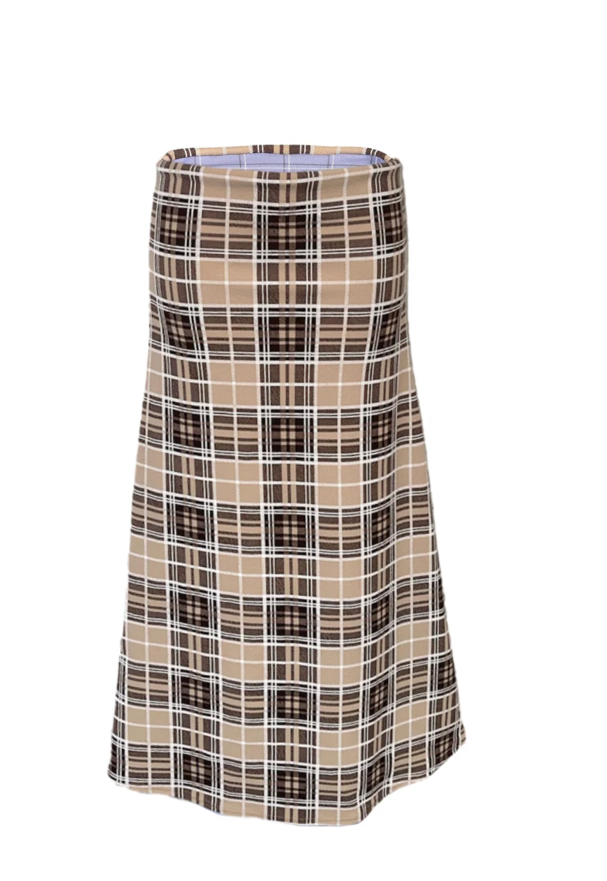 check/tartan reversible mid rise maxi skirt - Image 7