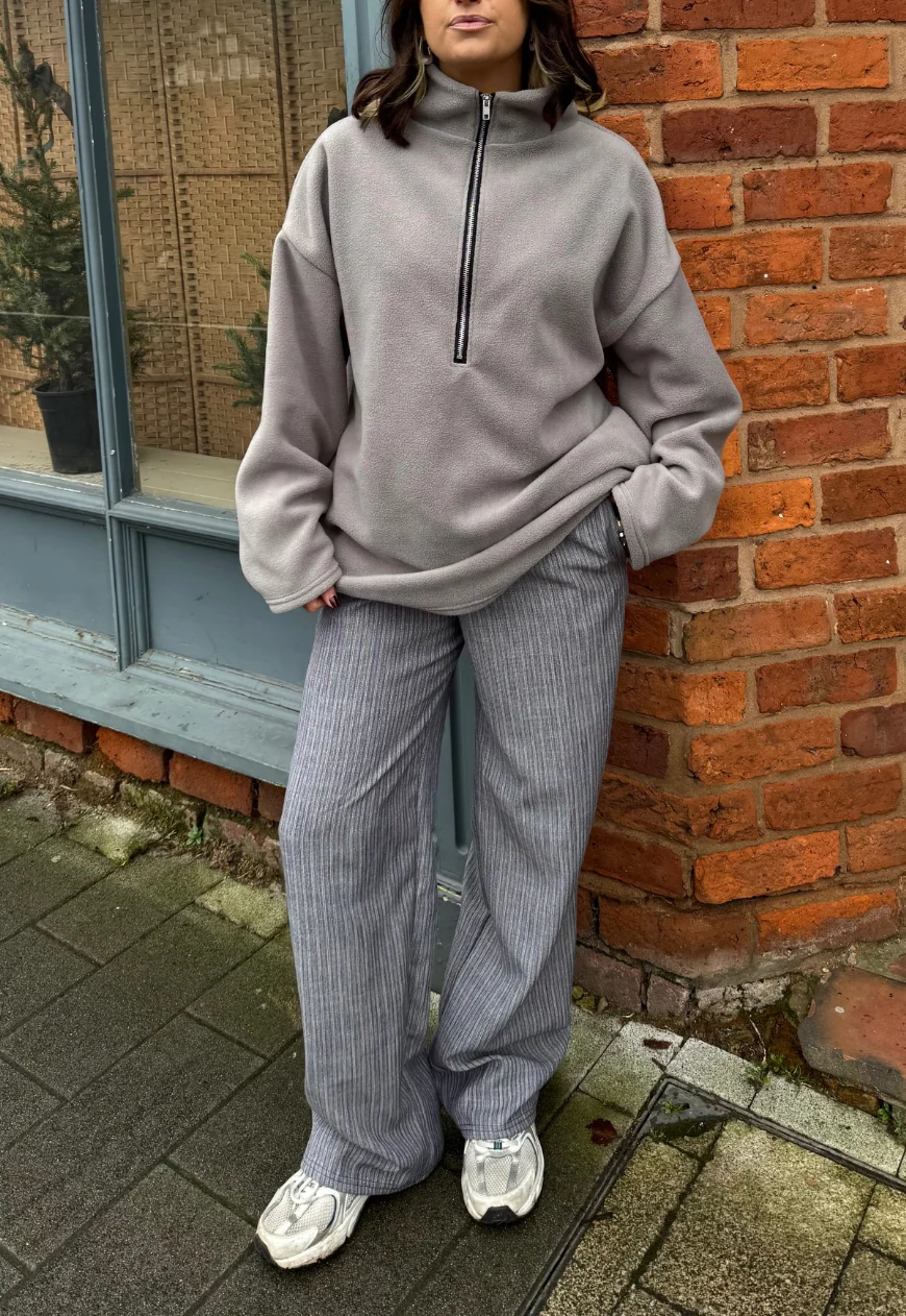 blue/grey stripe staple trouser - Image 3