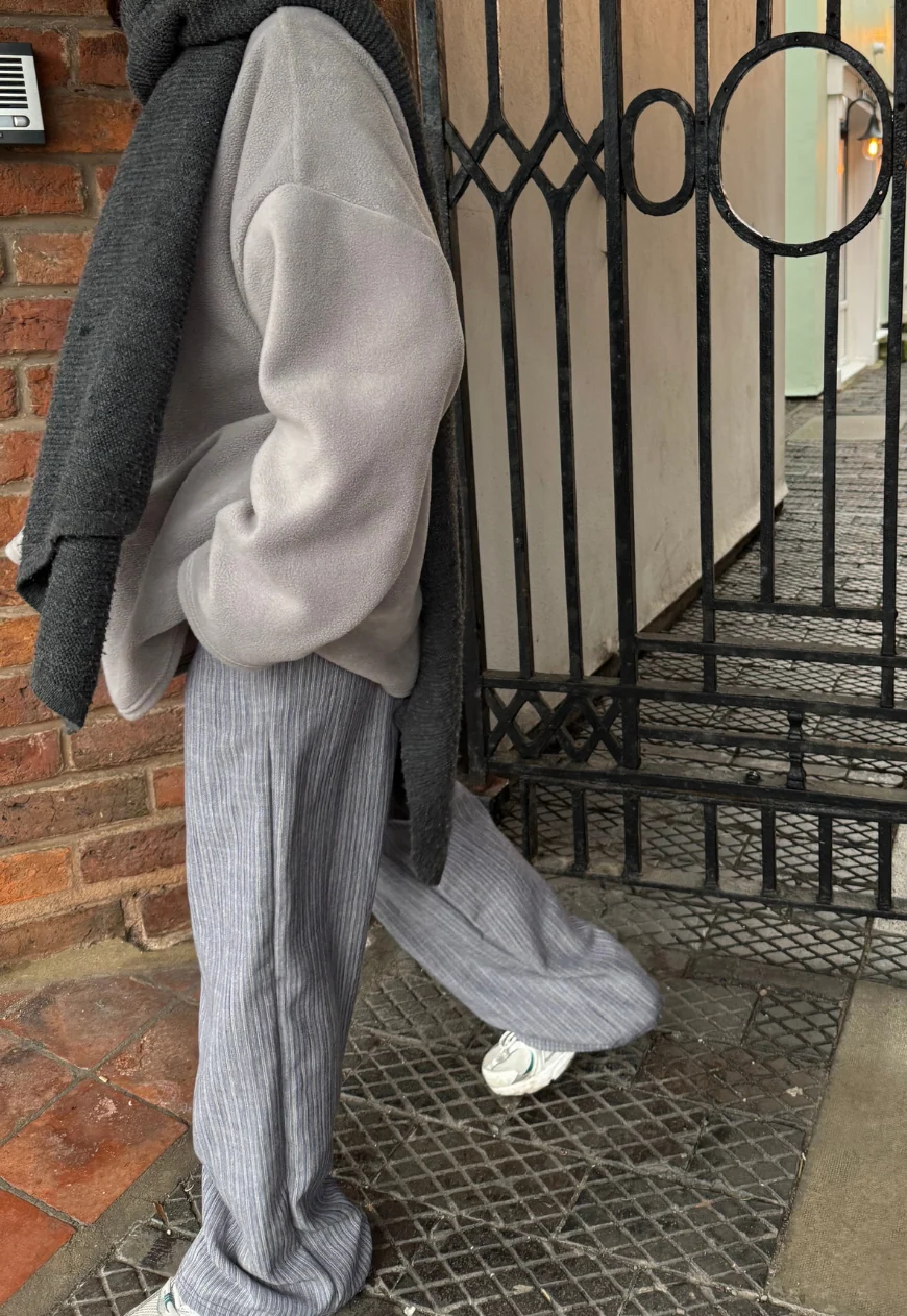 blue/grey stripe staple trouser - Image 4