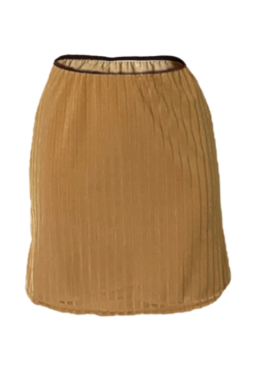 caramel stripe mini skirt