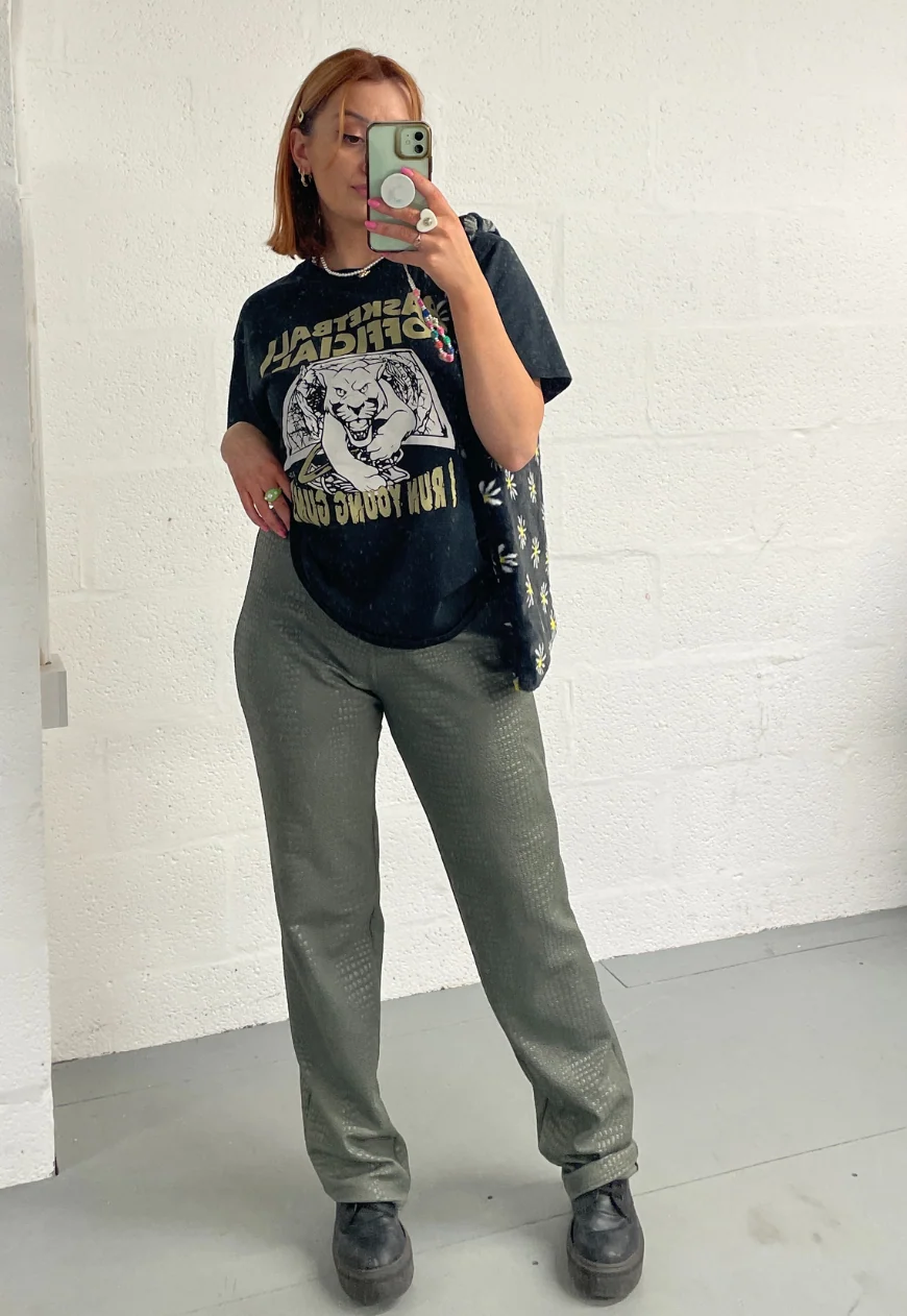 croc print straight leg trouser - Image 5