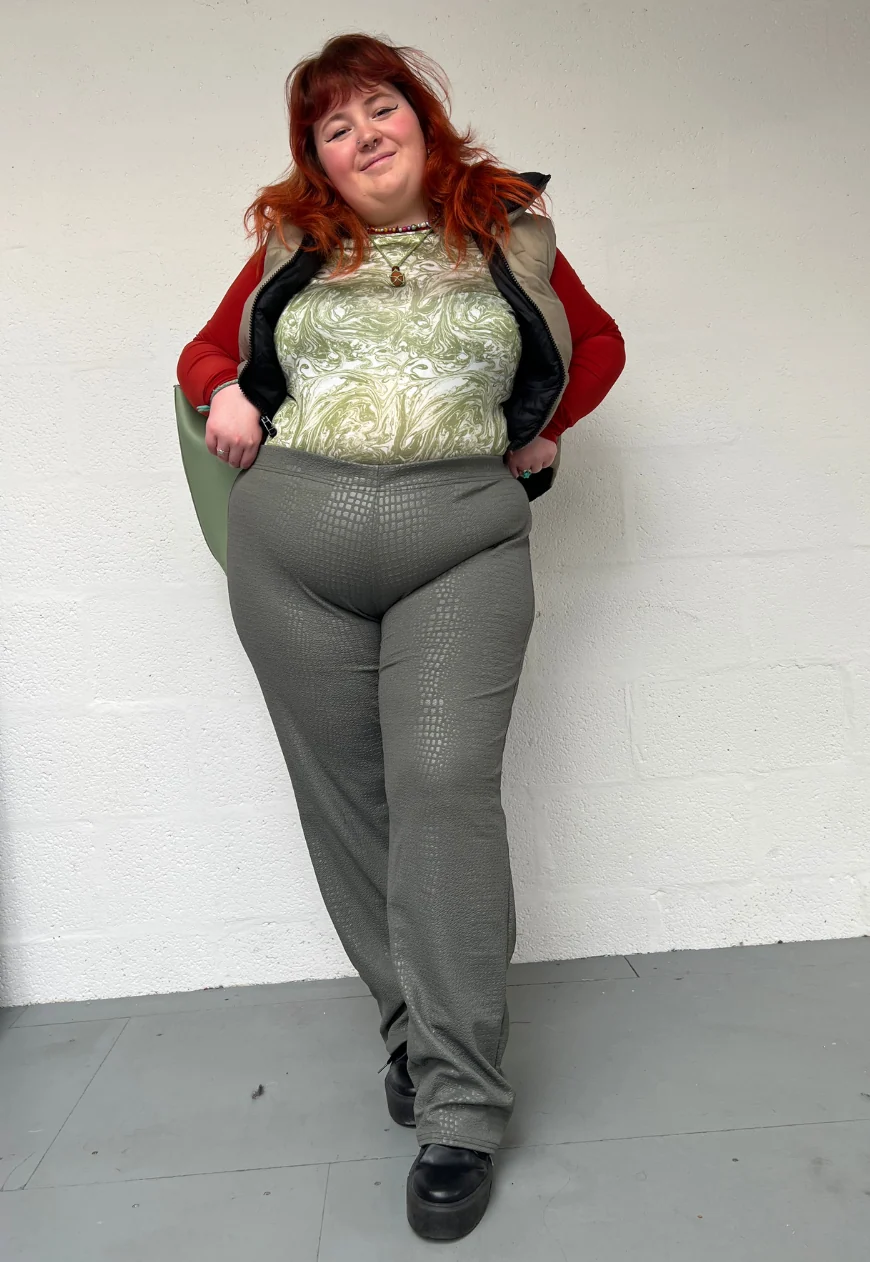 croc print straight leg trouser - Image 7