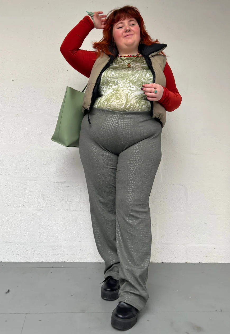 croc print straight leg trouser - Image 8