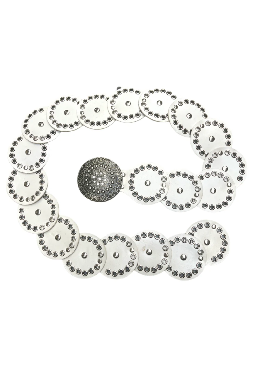 reclaimed dead stock white disc belt - Image 6