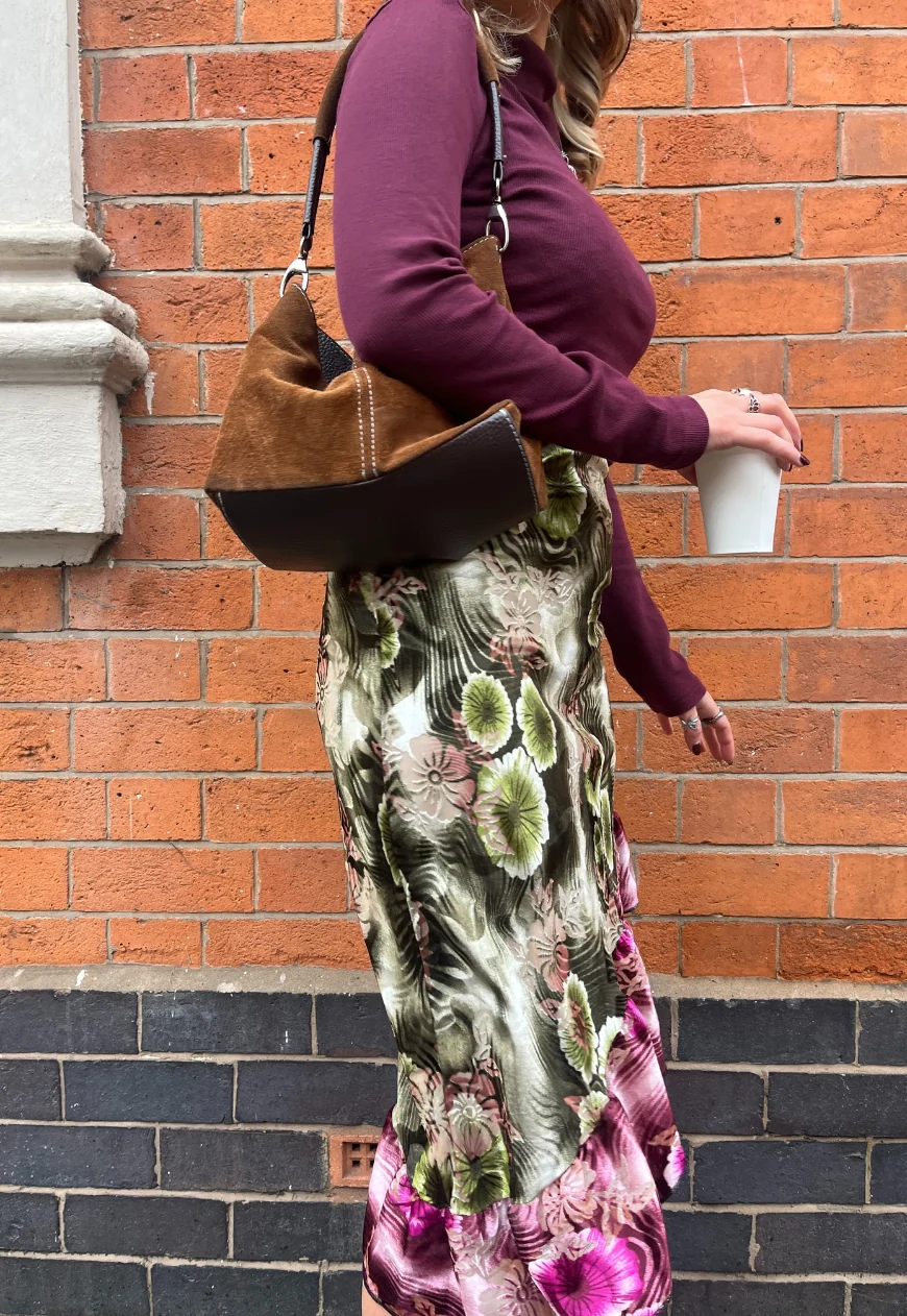 green/pink asymmetric ruffle skirt - Image 6