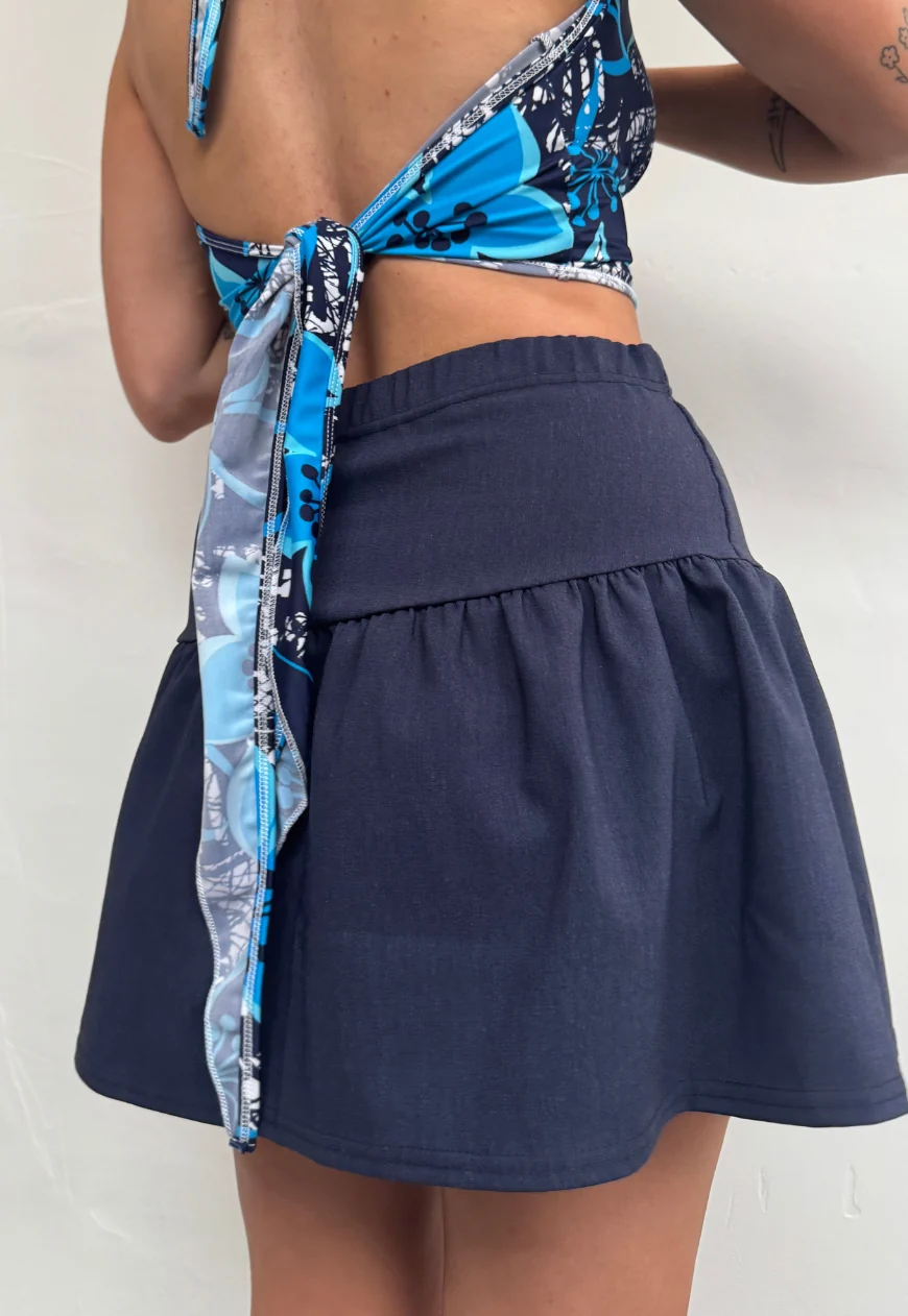 indigo bengaline ruffle skirt - Image 6