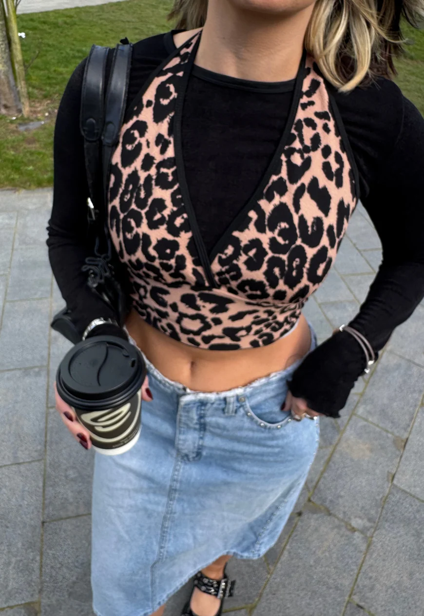 leopard print halter top - Image 7