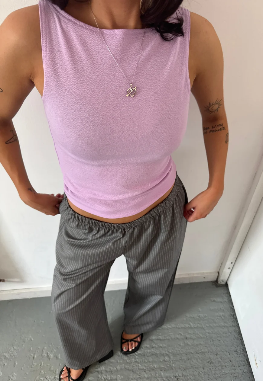 lilac slash neck top - Image 2