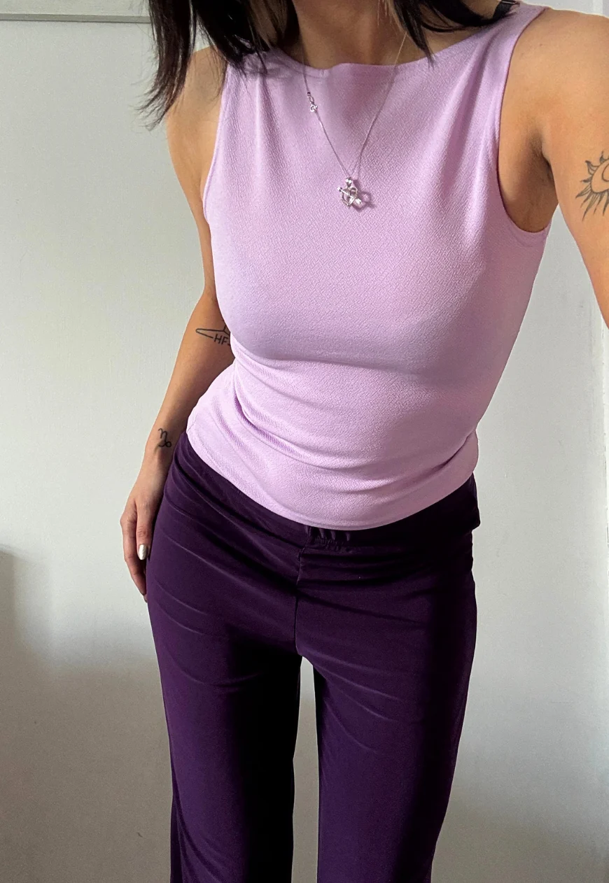 lilac slash neck top - Image 7