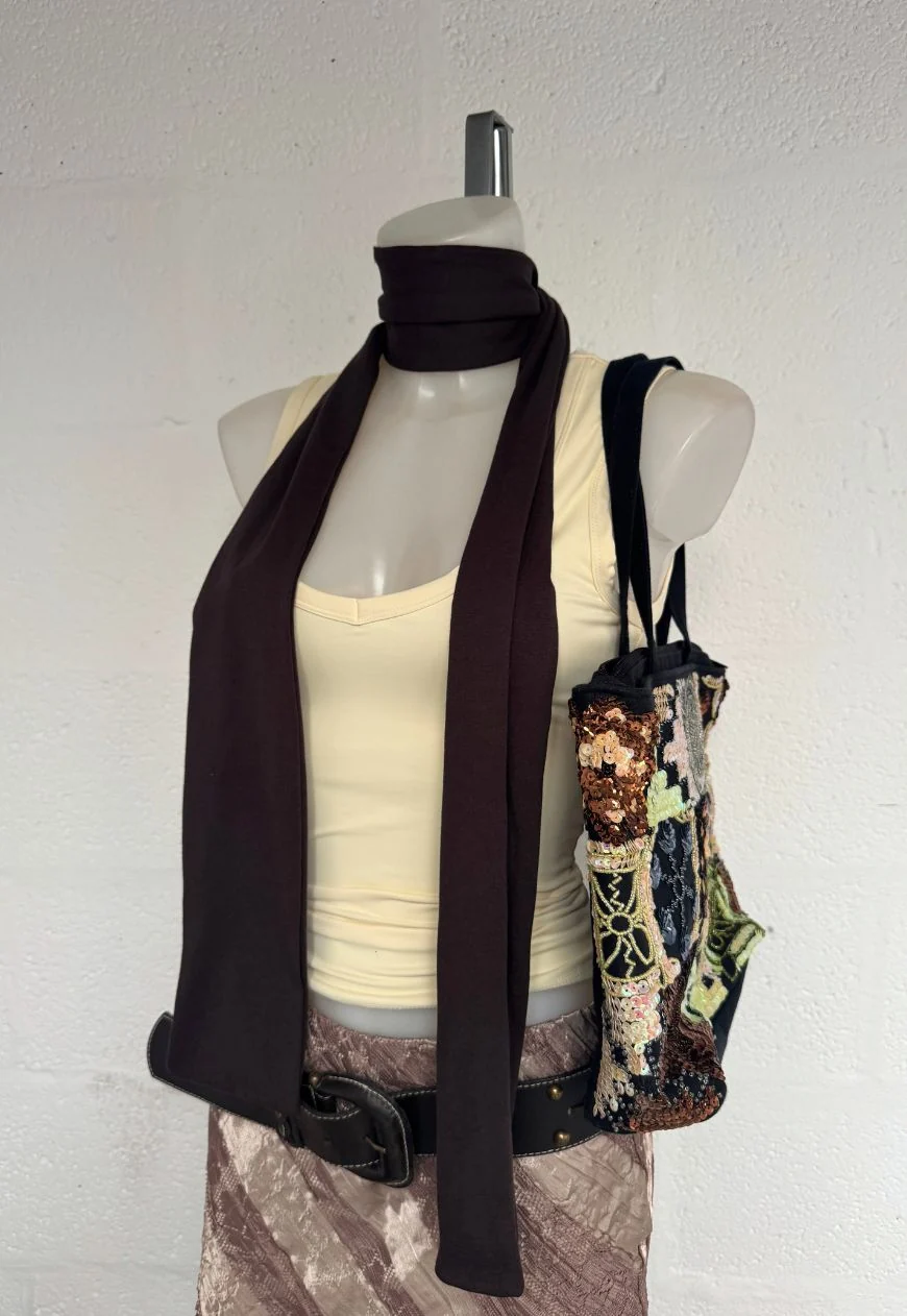 milk chocolate skinny scarf - Image 3