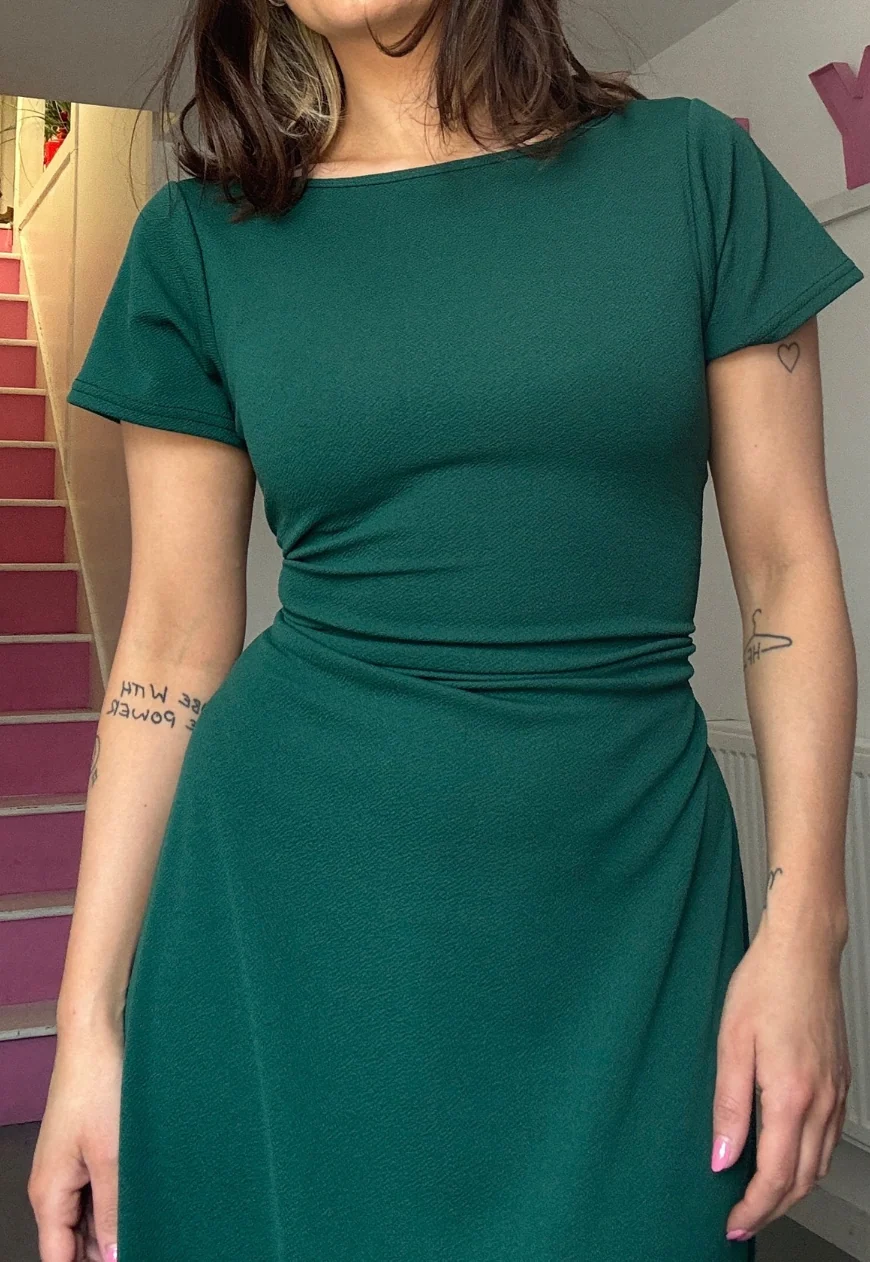 emerald multiway cap sleeve cinch maxi dress - Image 3