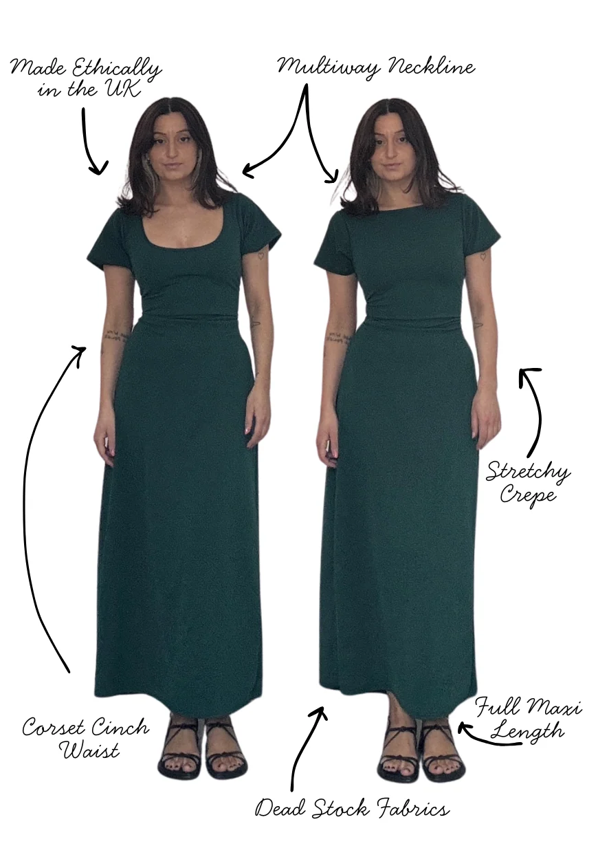emerald multiway cap sleeve cinch maxi dress - Image 5