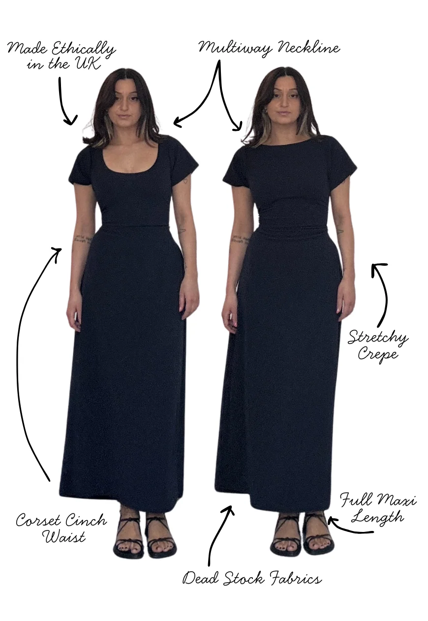 midnight multiway cap sleeve cinch maxi dress - Image 4