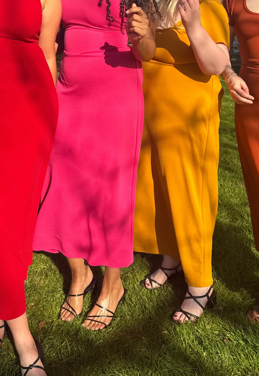 raspberry multiway cap sleeve cinch maxi dress - Image 3
