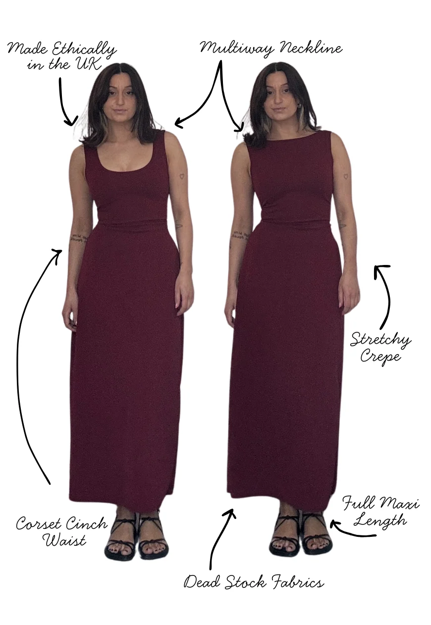 wine multiway cinch maxi dress - Image 6