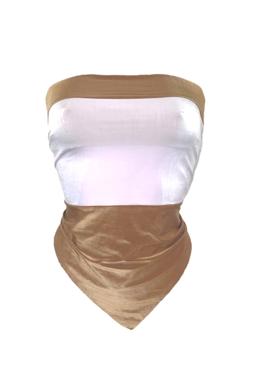 offcuts brown glow reversible hankie top - Image 3