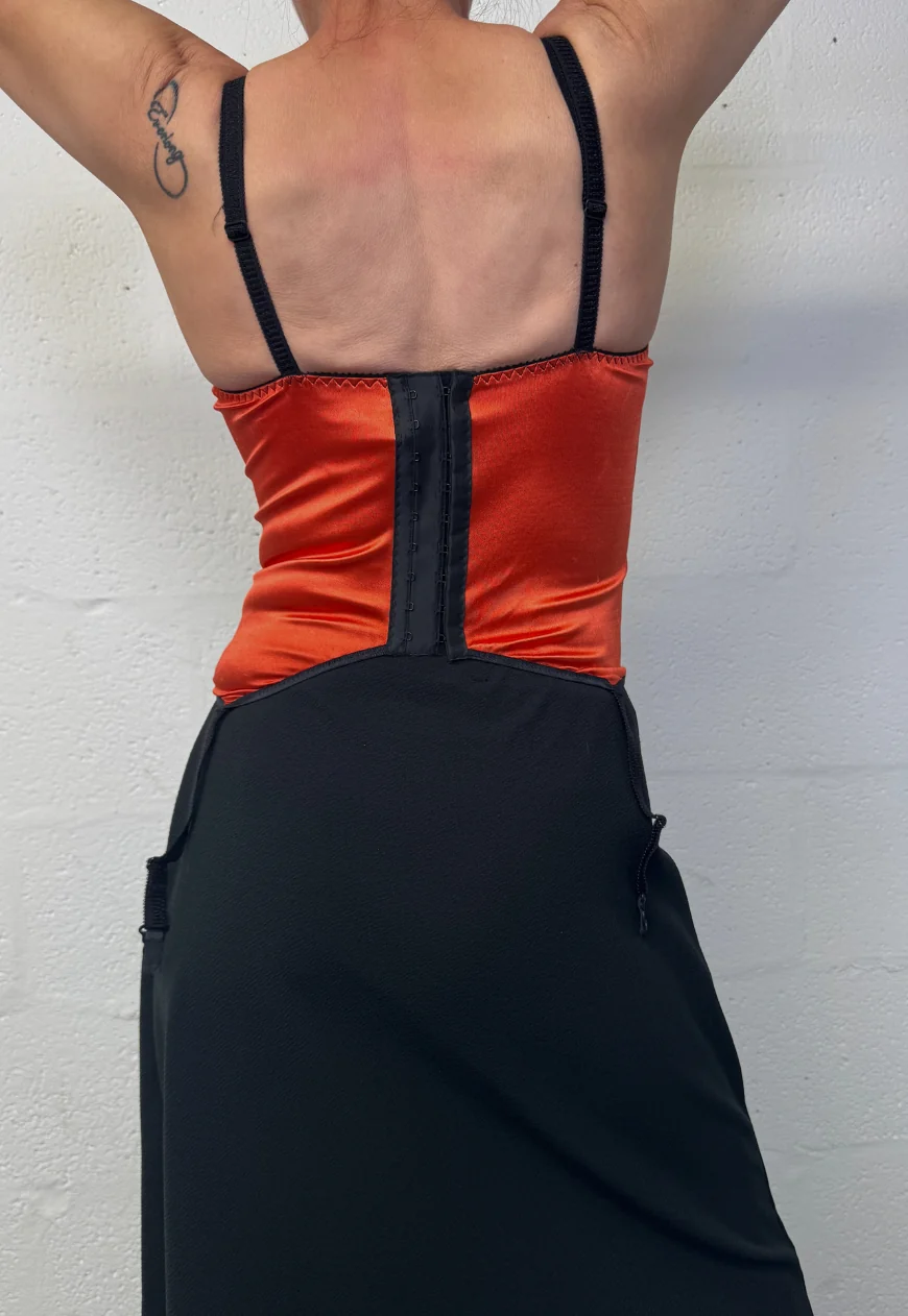 orange satin corset - Image 3