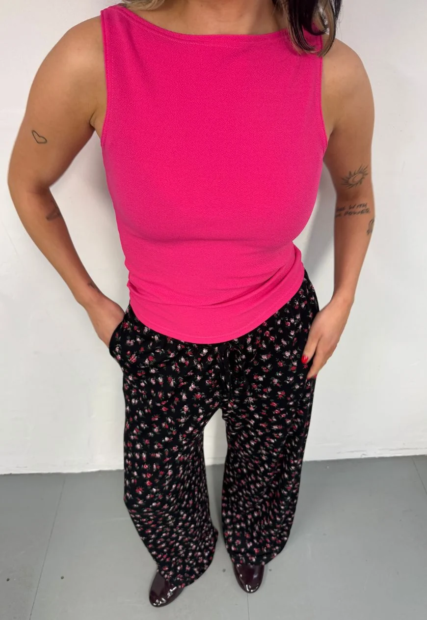 pink slash neck top - Image 3