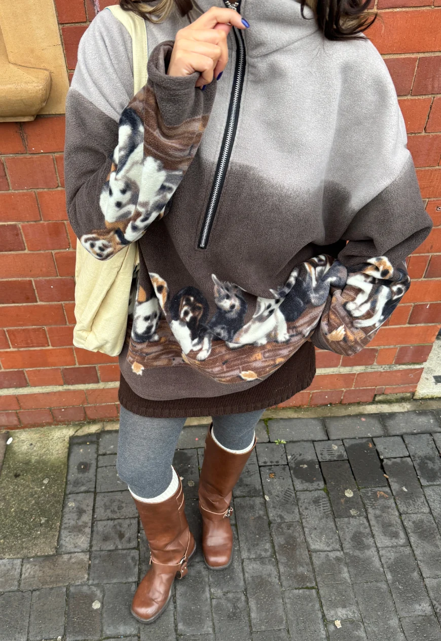 puppy print fleece *free scarf* - Image 7
