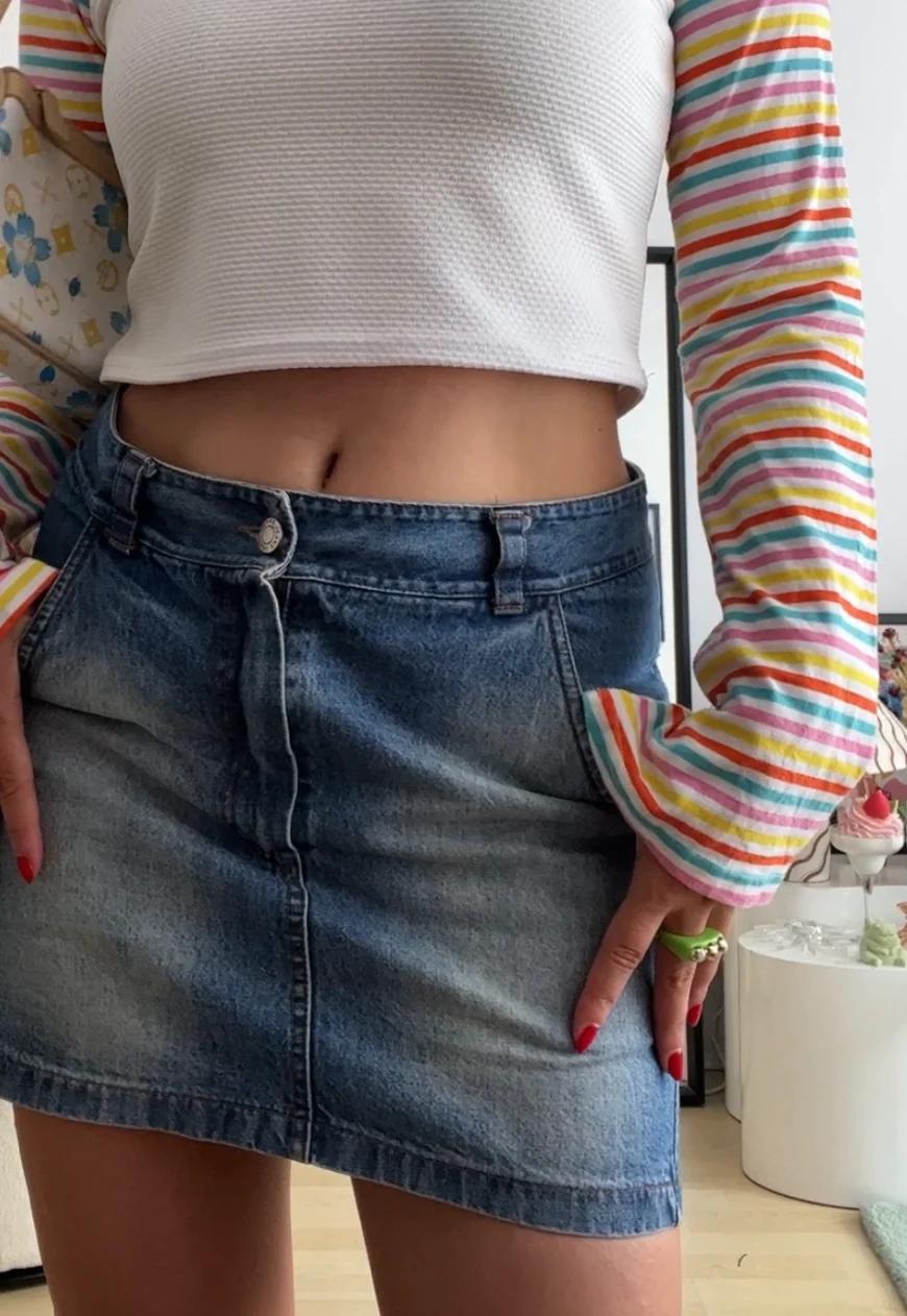 rainbow flare crop top - Image 4
