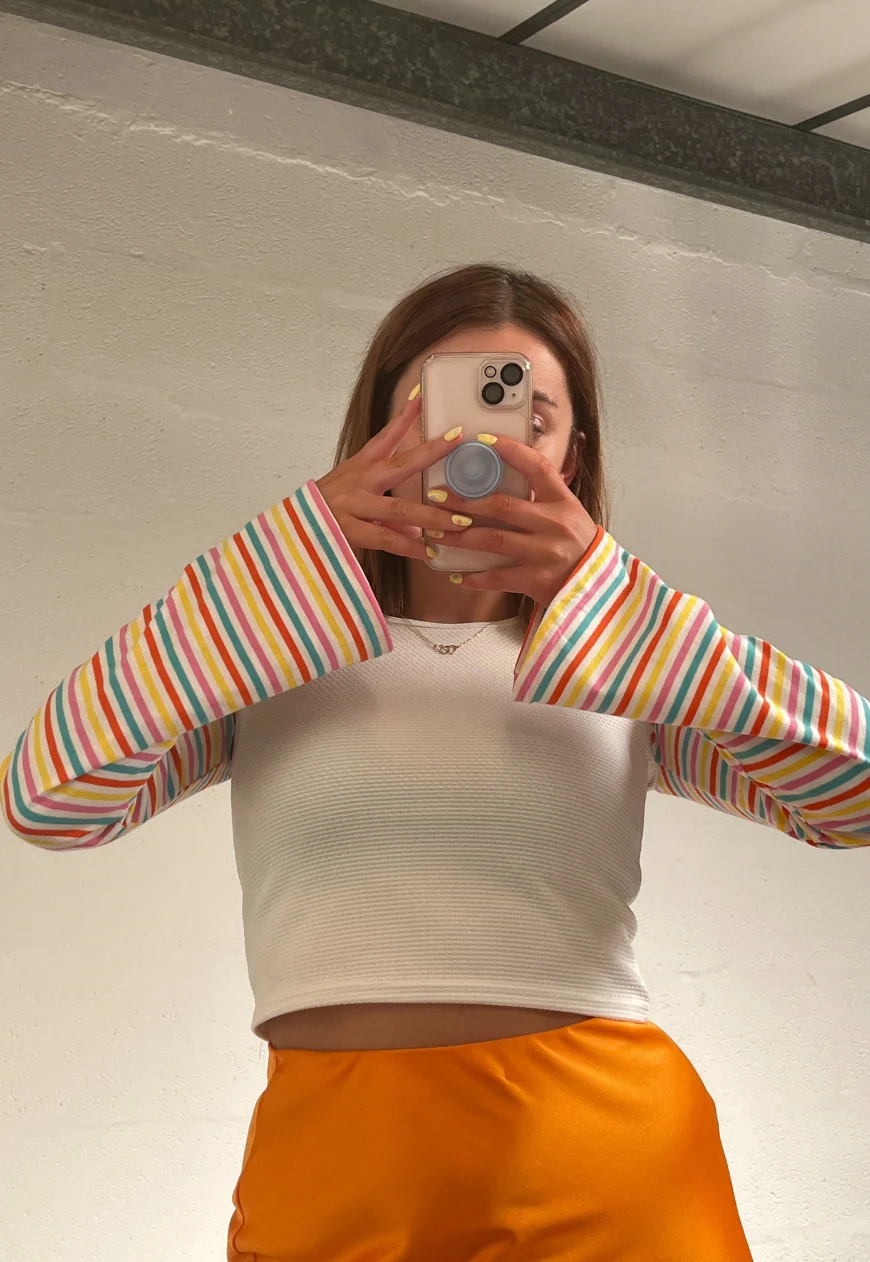 rainbow flare crop top - Image 5