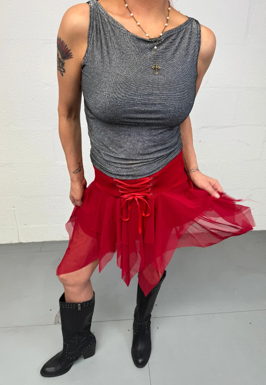 reclaimed vintage red angel corset set - Image 3