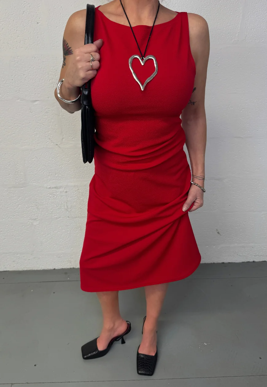 red slash neck top - Image 8