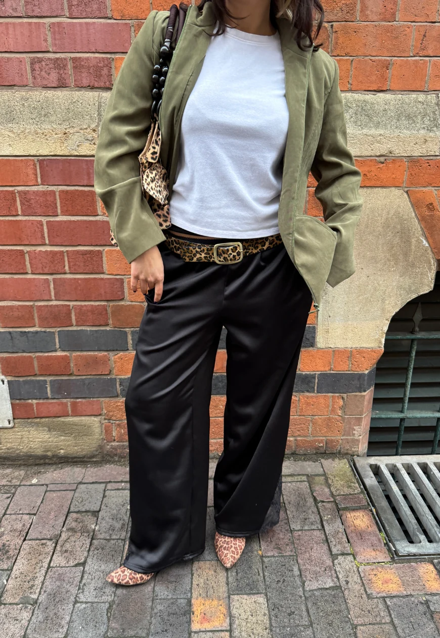 satin & lace straight leg trousers - Image 3