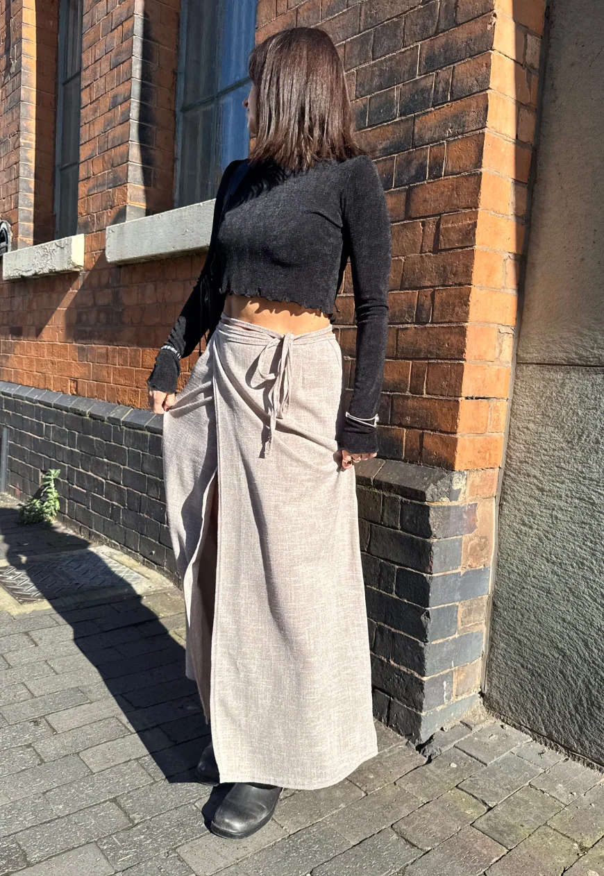 stone maxi wrap skirt - Image 4
