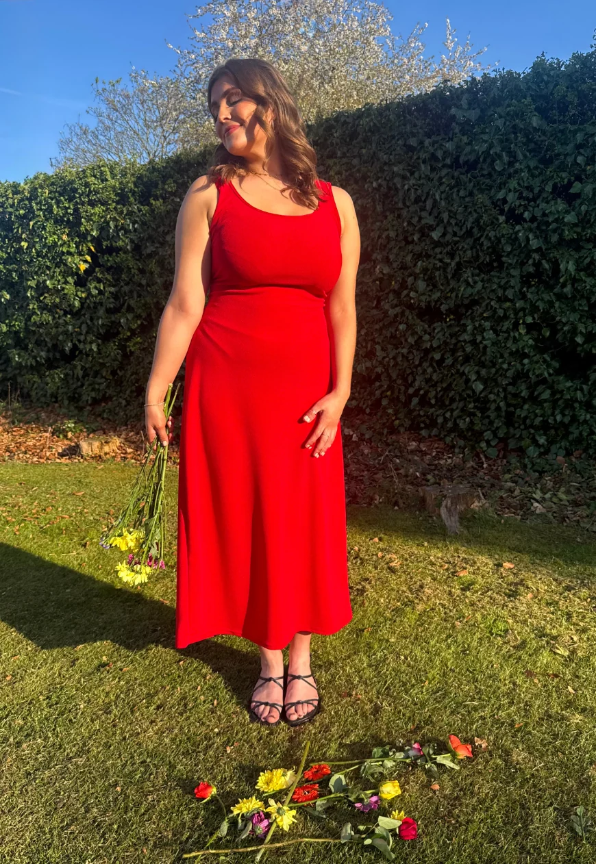 strawberry multiway cinch maxi dress - Image 4