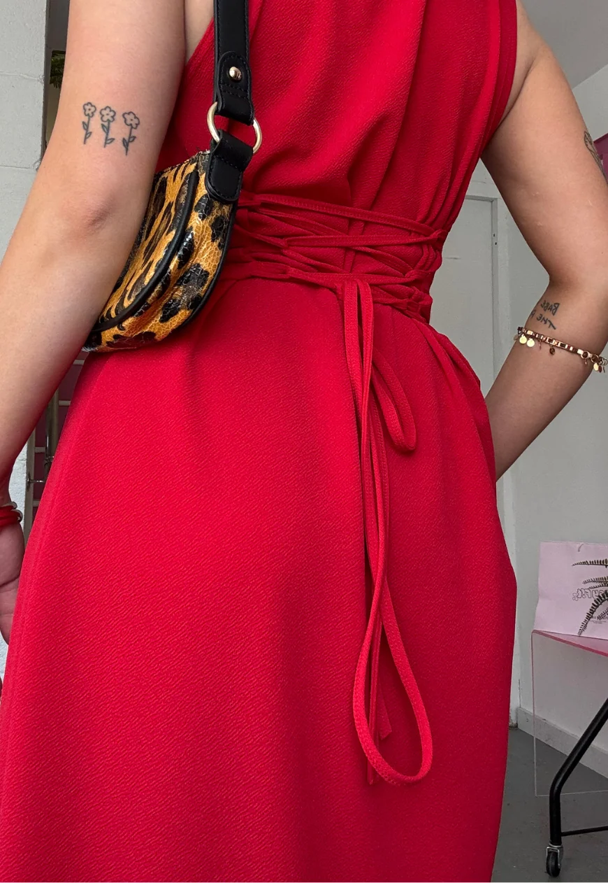strawberry multiway cinch maxi dress - Image 5