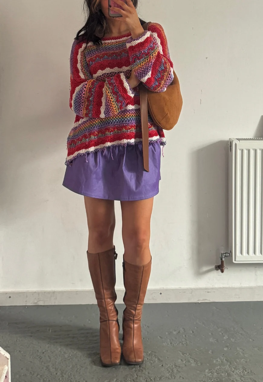 violet bengaline ruffle skirt - Image 5