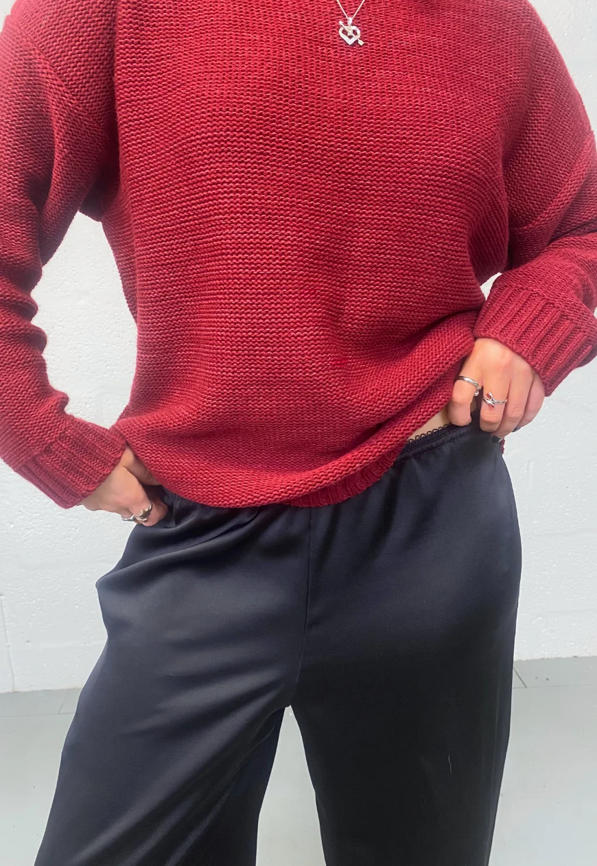 wine hissy knit jumper - Image 4