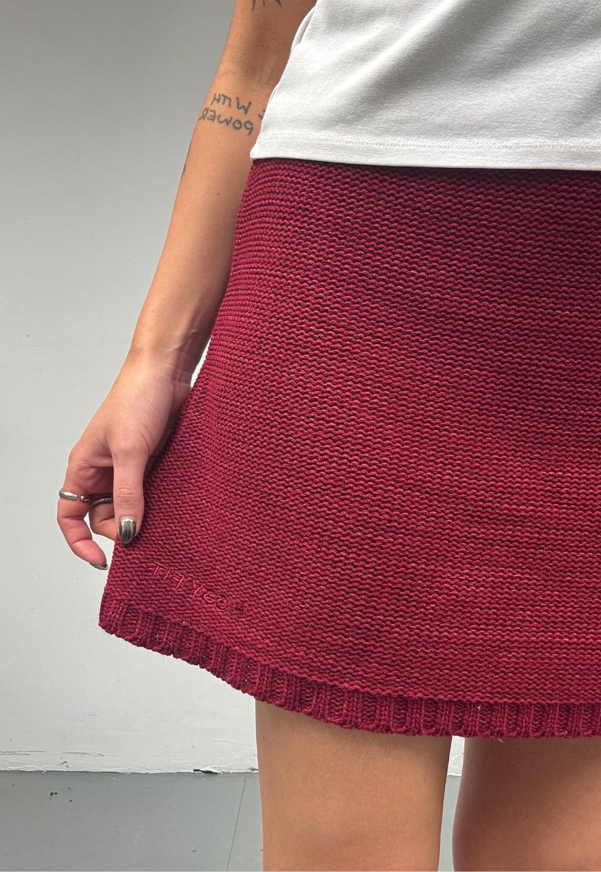 wine hissy knit mini skirt - Image 3