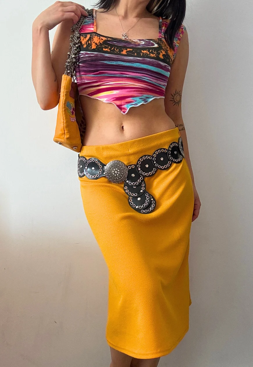 yellow midi skirt - Image 3